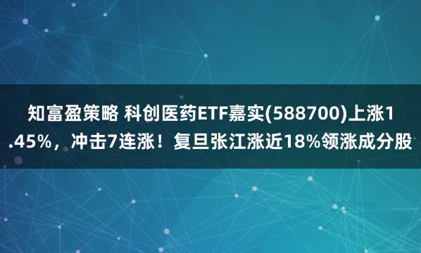 知富盈策略 科创医药ETF嘉实(588700)上涨1.45%，冲击7连涨！复旦张江涨近18%领涨成分股