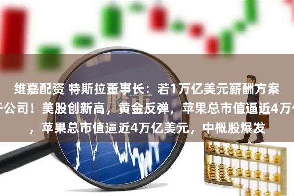 维嘉配资 特斯拉董事长：若1万亿美元薪酬方案被否，马斯克或离开公司！美股创新高，黄金反弹，苹果总市值逼近4万亿美元，中概股爆发